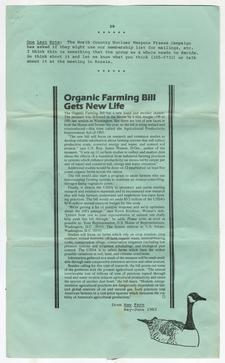Organic Farming Bill Gets New Life