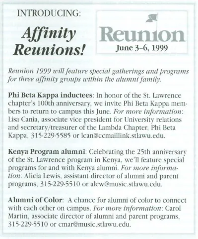 Affinity Reunions 1999
