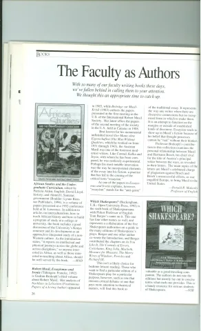 African Studies and the Undergraduate Curriculum