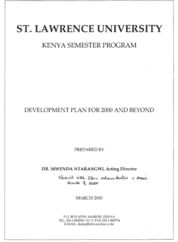 Development Plan for 2000 and Beyond