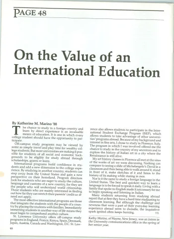 On The Value Of an International Education