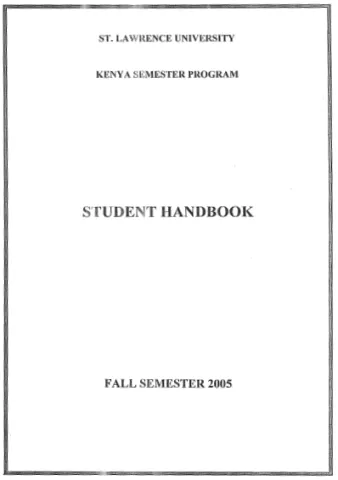 Fall 2005 Student Handbook