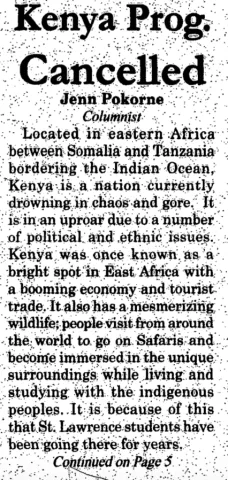 Kenya Prog. Cancelled