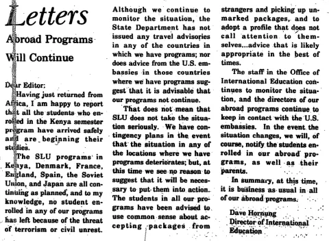 Abroad Programs Will Continue