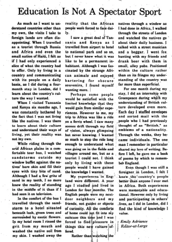 Education Is Not A Spectator Sport