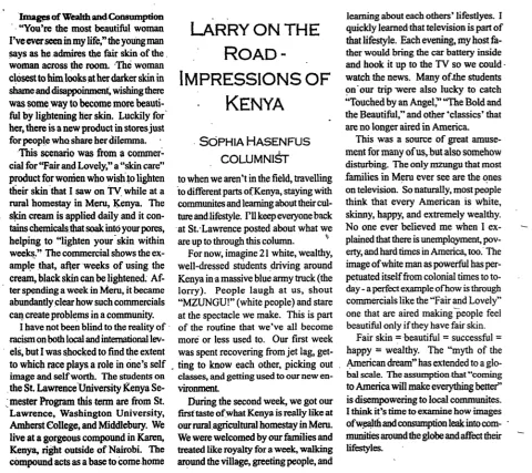 Larry on the Road- Images of Wealth and Consumption