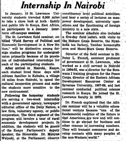 Internship in Nairobi