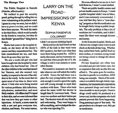 Larry on the Road- Impressions of Kenya