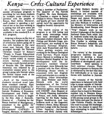 Kenya Cross-Cultural Experience