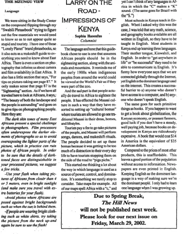 Larry on the Road: Language