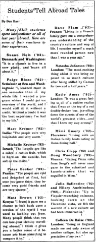 Students Tell Abroad Tales