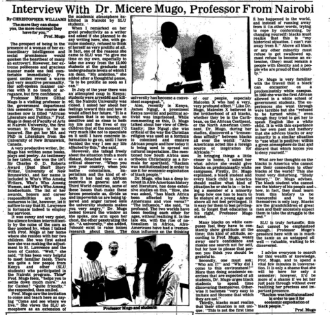 Interview With Dr. Micere Mugo, Professor From Nairobi