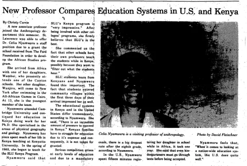 New Professor Compares Education Systems in U.S and Kenya