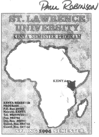 Spring 1994 Kenya Semester Program