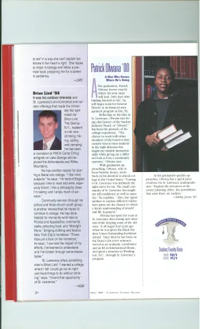 Patrick Olwana '00 A Man Who Knows Where He Is Going