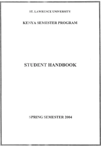 Spring 2004 Student Handbook