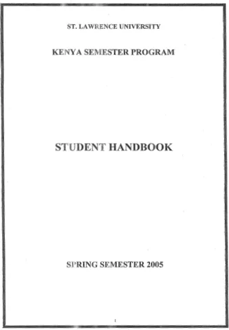 Spring 2005 Student Handbook