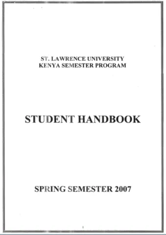 Spring 2007 Student Handbook