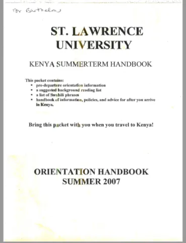 Summer 2007 Orientation Handbook