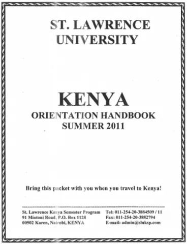 Summer 2011 Orientation Handbook