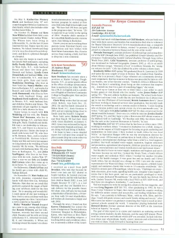 The Kenya Connection Spring 2003