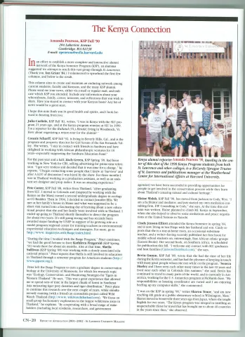 The Kenya Connection report 2001-02