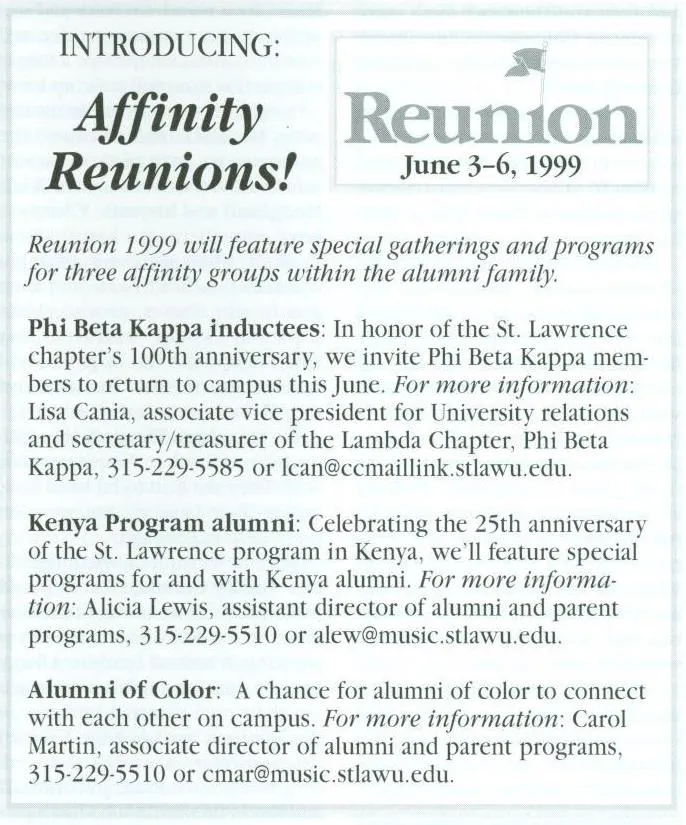 Affinity Reunions 1999