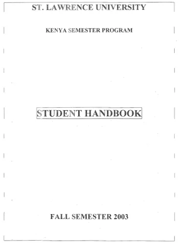 Fall 2003 Student Handbook