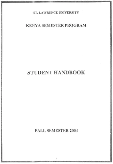 Fall 2004 Student Handbook