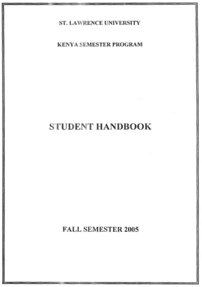 Fall 2005 Student Handbook