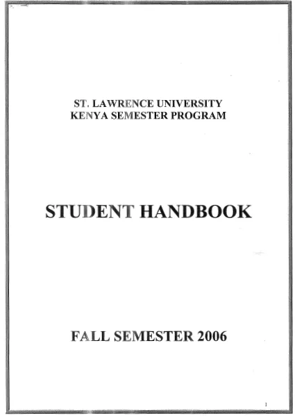 Fall 2006 Student Handbook