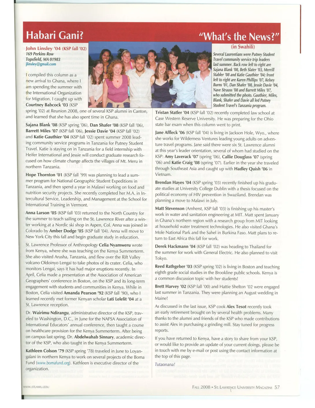 Fall 2008 Habari Gani