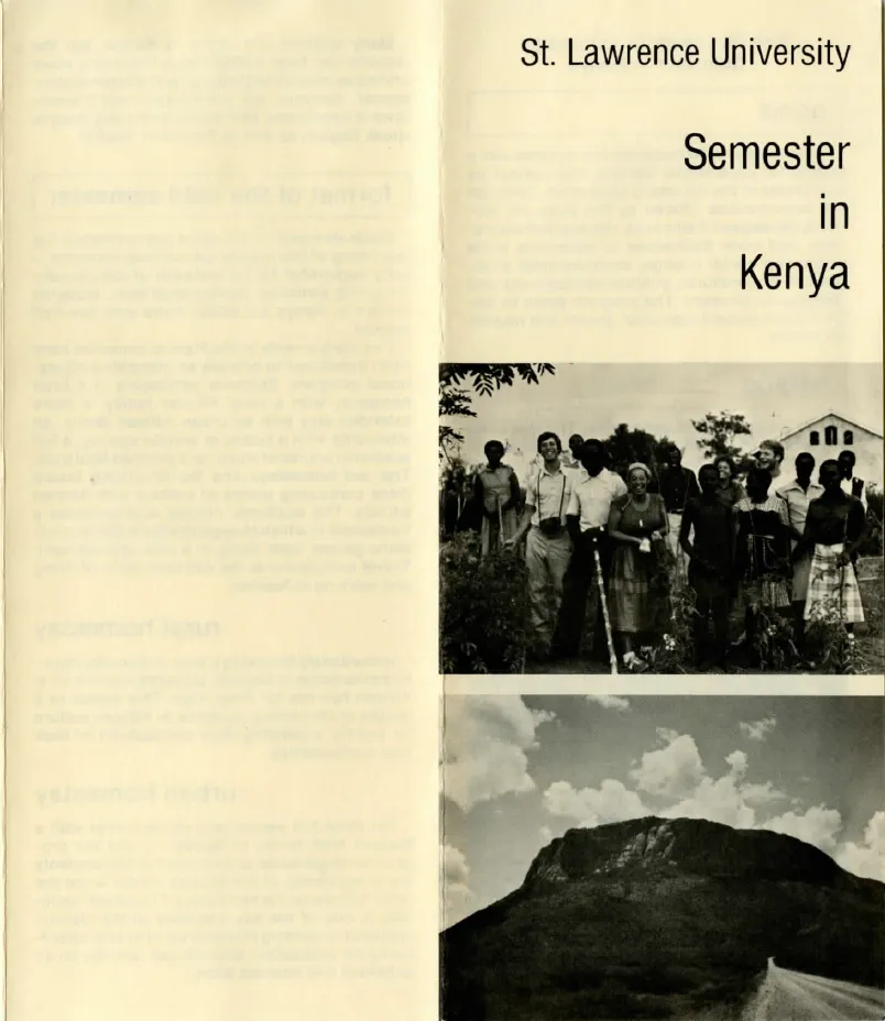 Semester in Kenya brochure Semester in Kenya brochure