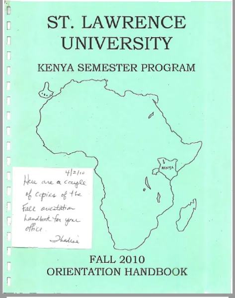 Fall 2010 Orientation Handbook