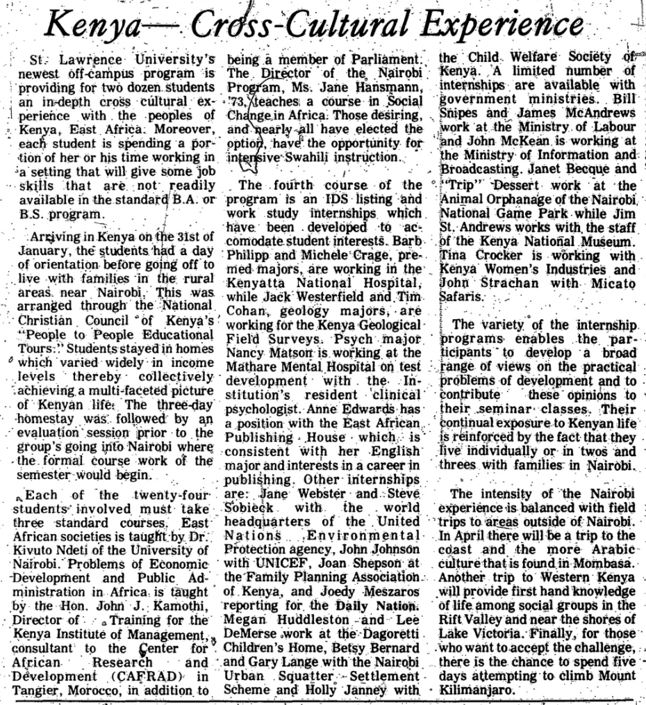 Kenya Cross-Cultural Experience