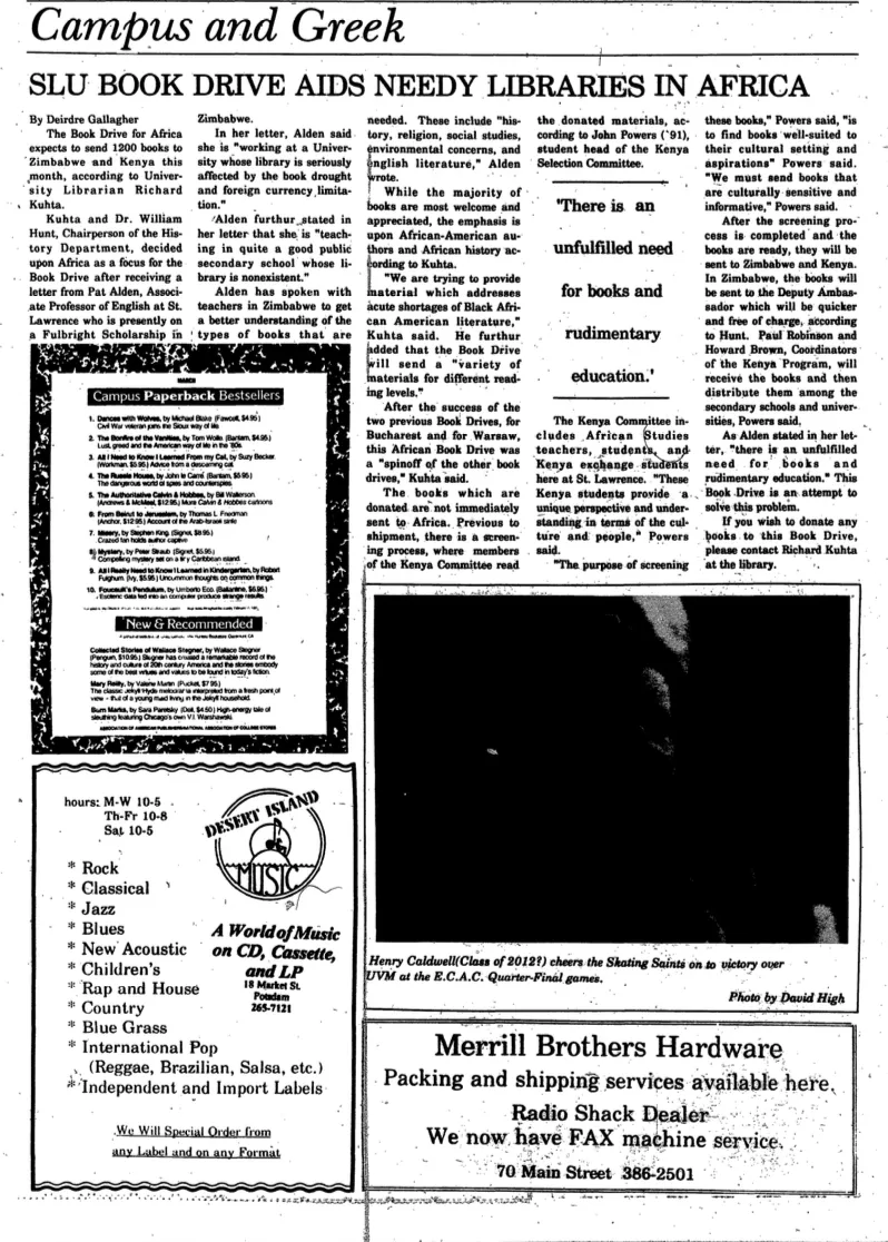 SLU Book Drive Aids Needy Libraries in Africa