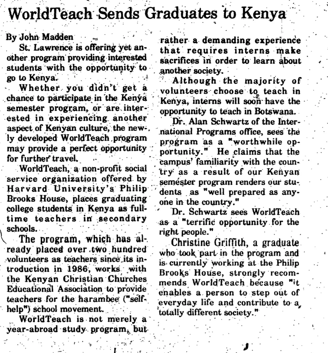 WorldTeach Sends Graduates to Kenya