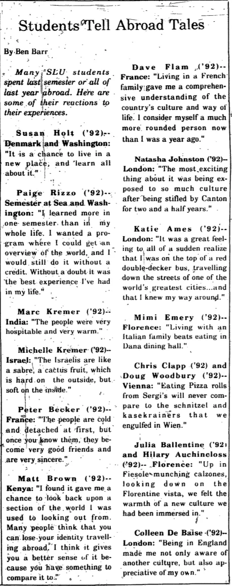 Students Tell Abroad Tales