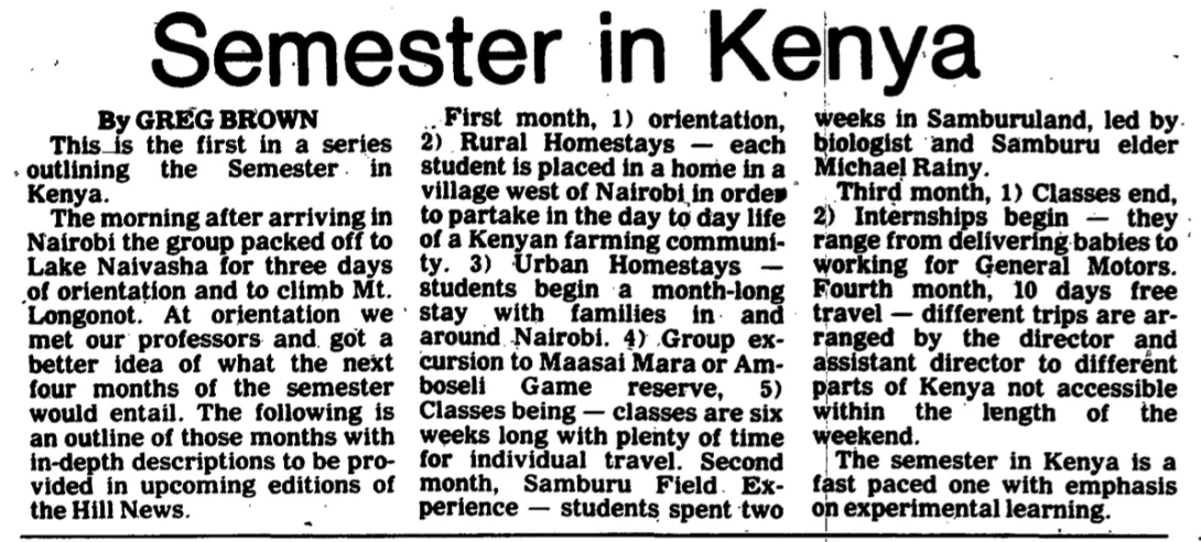 Semester in Kenya