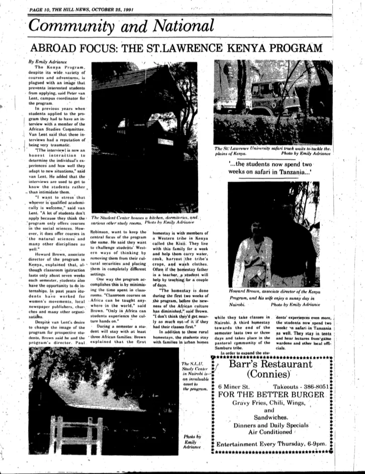 Abroad Focus The St. Lawrence Kenya Program