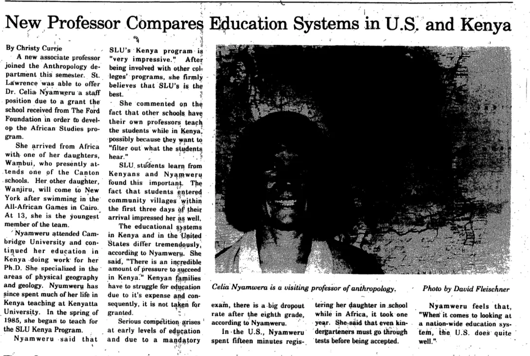 New Professor Compares Education Systems in U.S and Kenya