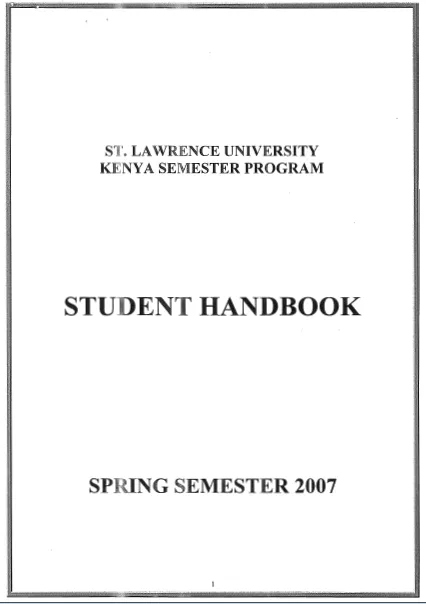 Spring 2007 Student Handbook