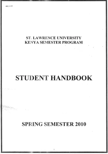 Spring 2010 Student Handbook