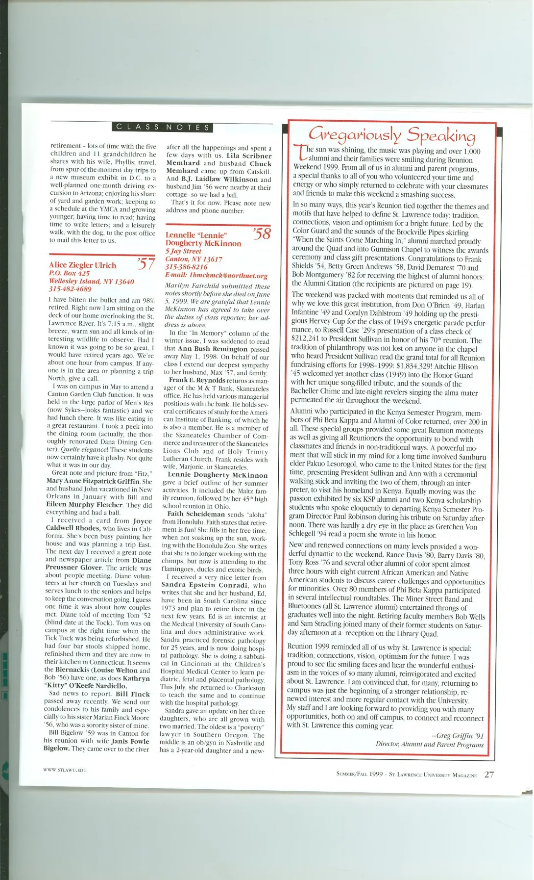 Gregariously Speaking