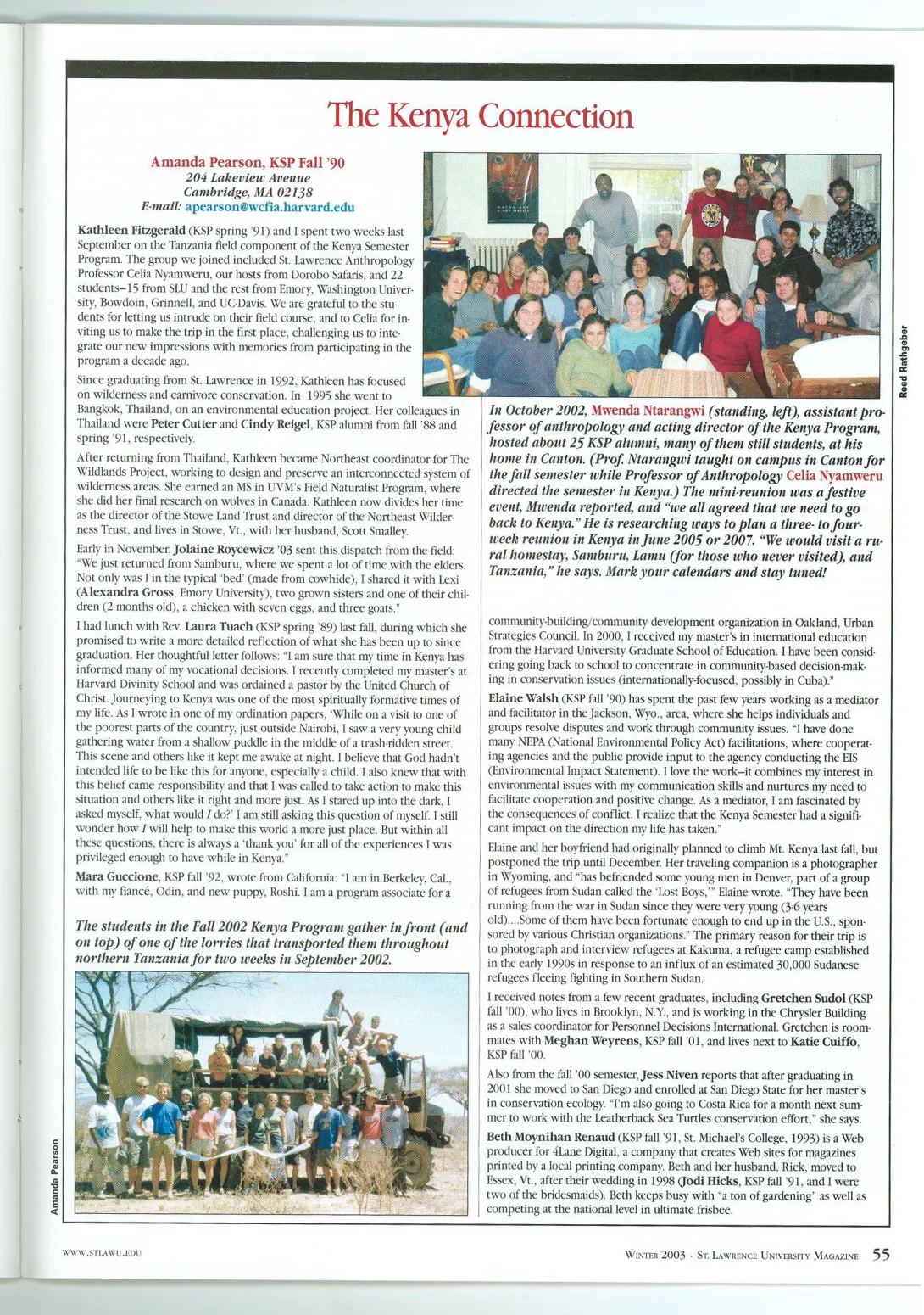 The Kenya Connection Winter 2003