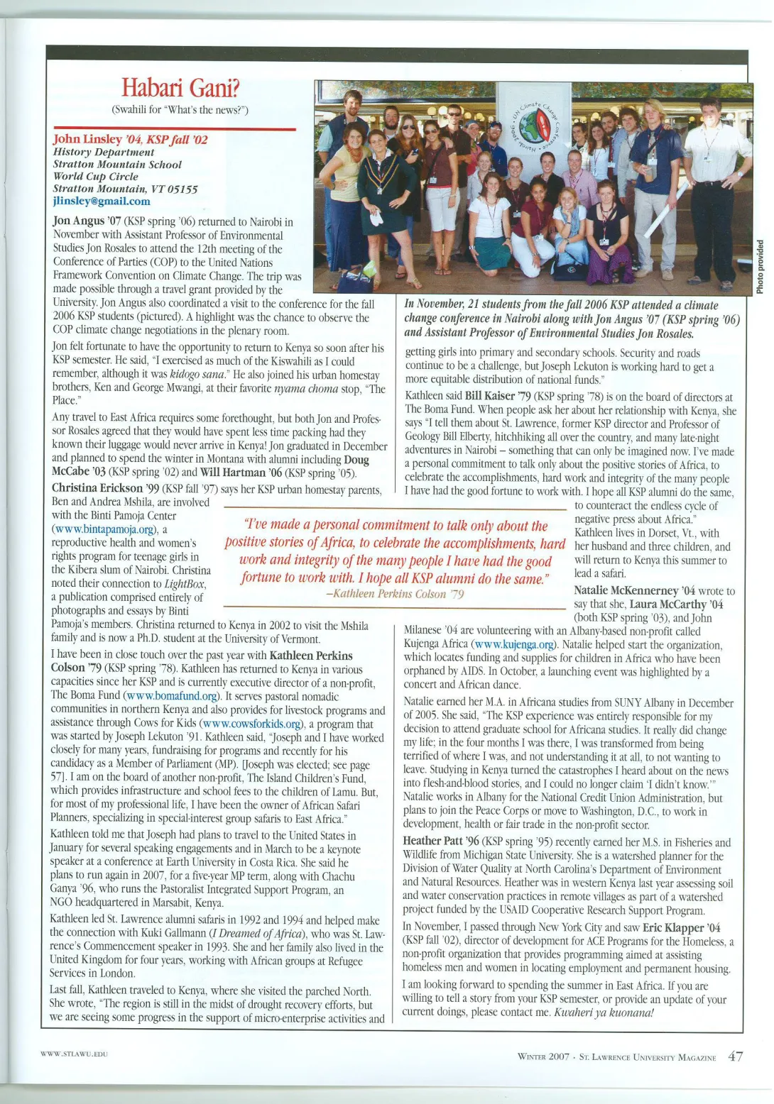 winter 2007 habari gani