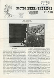 Rootdrinker:  The Right Track; Volume 1, Number 3, March 1976