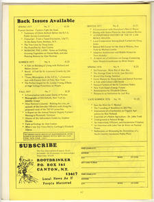 Listing of Back Issues